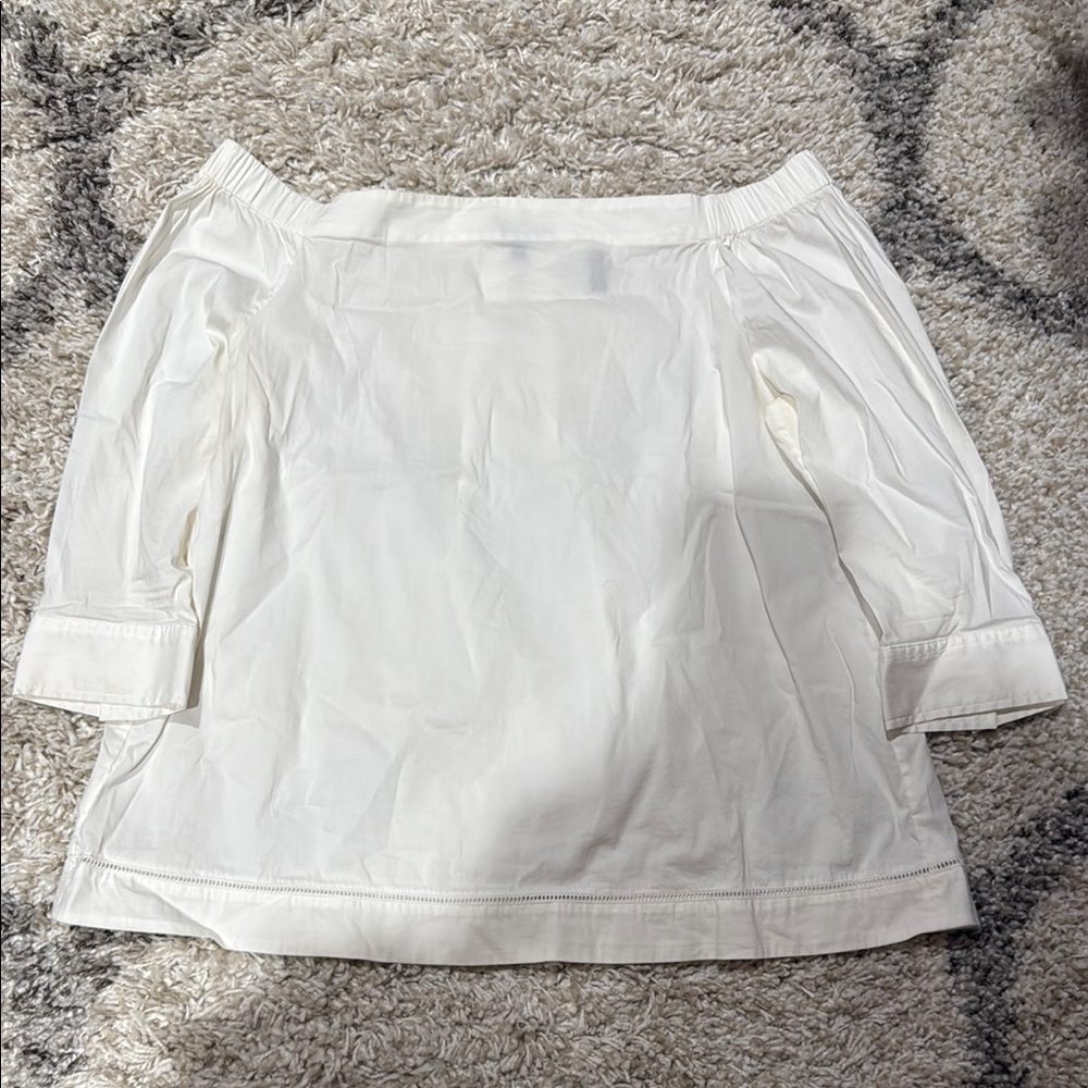Theory White Off-Shoulder Blouse